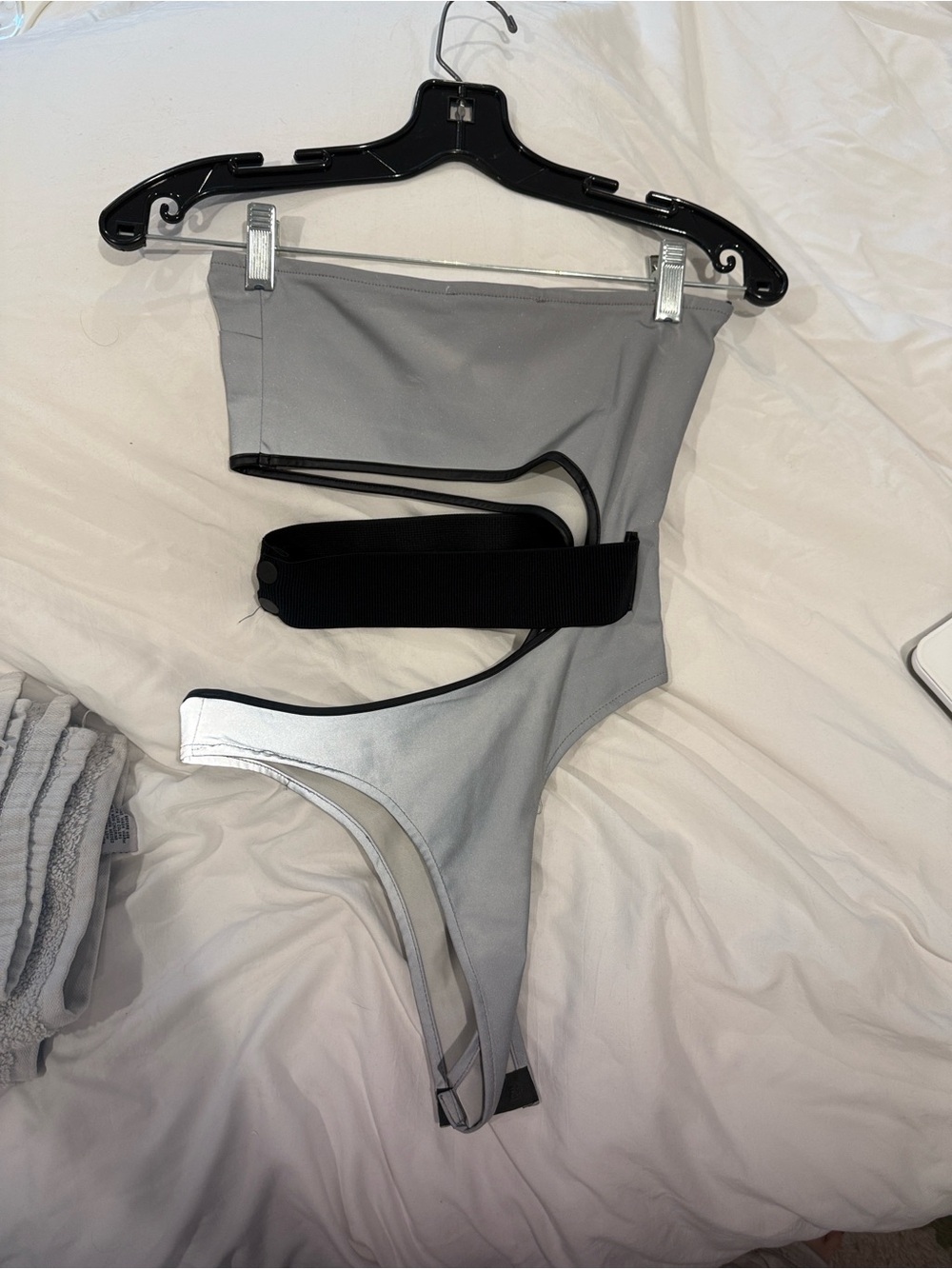 I.AM.GIA reflective Gray bodysuit